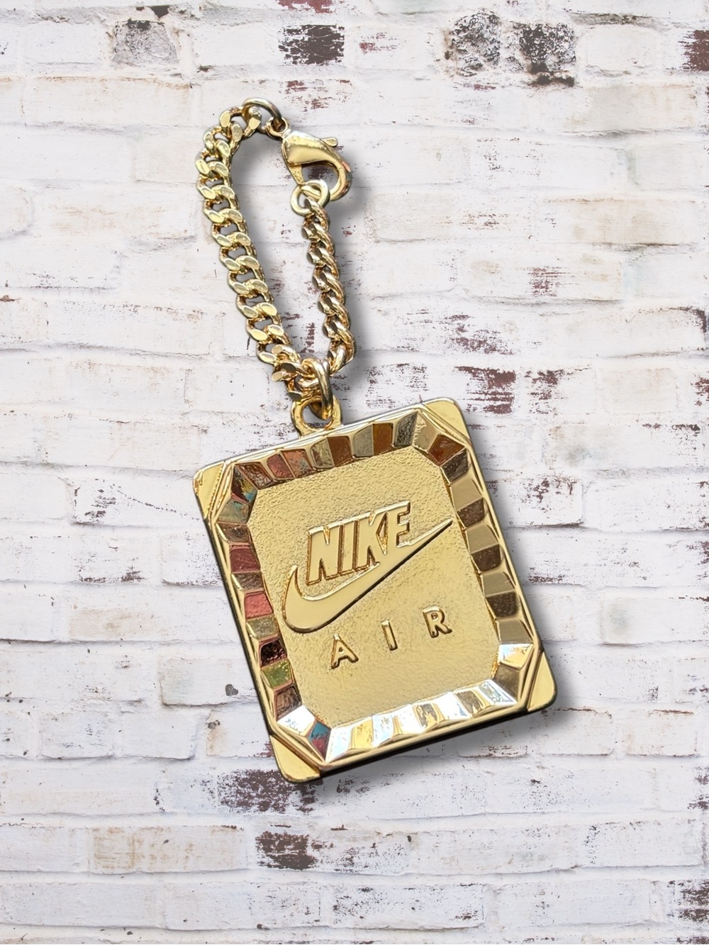 Nike Air Gold Metal Keychain | Shoe Tag Sneaker Charm